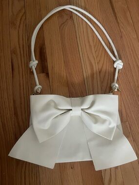 White Bow Accent Shoulder Bag - Women